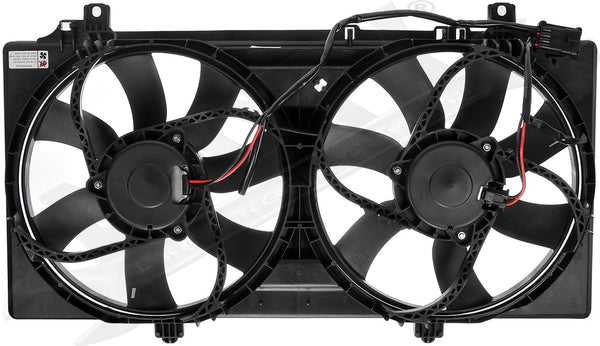 APDTY 134911 Radiator Cooloing Fan Assembly With Flat 4-Pin Electrical Connector