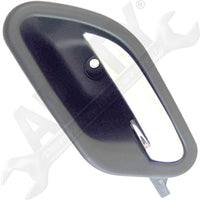 APDTY 135654 Interior Door Handle Front And Rear Left Chrome Lever Black Housing