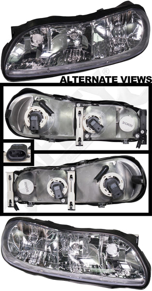APDTY 140049 Halogen Headlight Assembly Left & Right