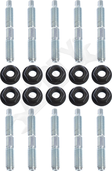 APDTY 14522 Cylinder Head To Exhaust Manifold Hardware Stud Bolt Nut Set Of 10