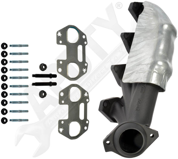 APDTY 157804 Cast Iron Ceramic Coated Exhaust Manifold Kit Left Side 5.4Ltr