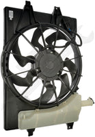 APDTY 159194 Engine Cooling Radiator Fan with Overflow Bottle Assembly
