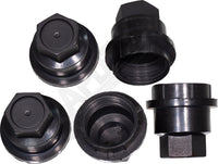 APDTY 722726 Wheel Lug Nut Black Plastic Screw On Covers (Pack Of 5)(15661036)