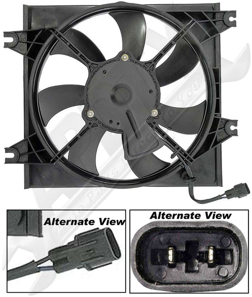 APDTY 731922 Radiator Cooling Fan Assembly 2000-2005 Hyundia Accent 97730-25000