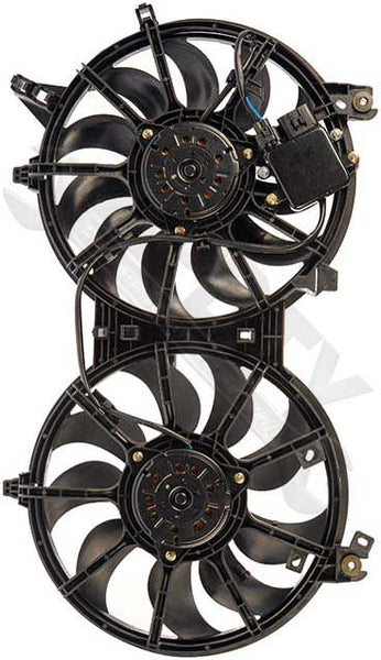 APDTY 732273 Dual Radiator & AC Condenser Cooling Fan Assembly