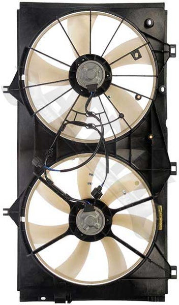 APDTY 732348 Dual Radiator & AC Condenser Cooling Fan Assembly