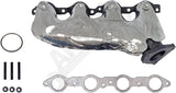 APDTY 785633 Exhaust Manifold Left Cast Iron Assembly w/ Gaskets & Heat Shield