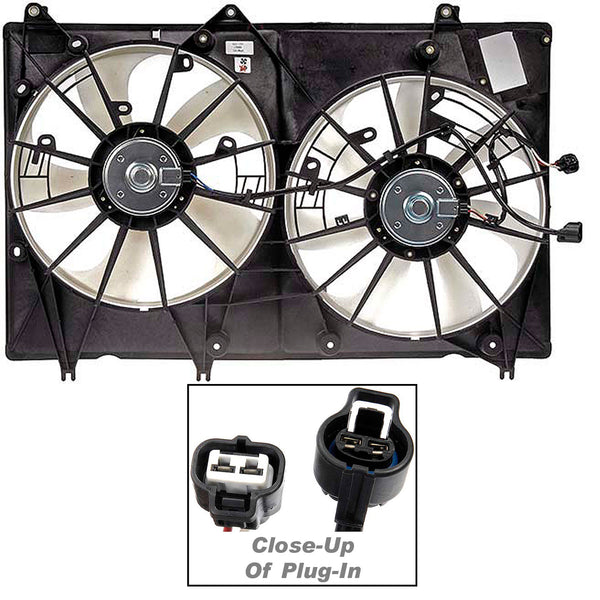 APDTY 732642 Dual Radiator/Cooling Fan Assembly, Replaces 163610P150